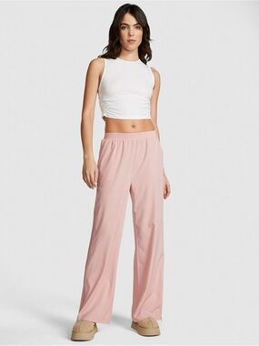 PINK Victoria's Secret Soft Pink Wide-Leg Elastic-Waist Pants